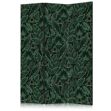 Paravent - Dense Vegetation - Botanical Patterns in Illustrative Style Green Artgeist