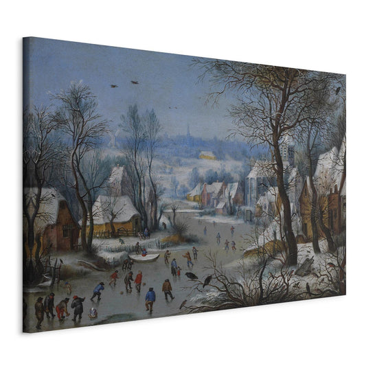 Leinwandbild - Winter Landscape with a Bird Trap Artgeist