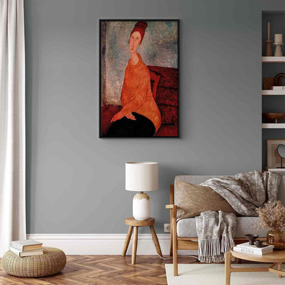 Leinwandbild - Amedeo Modigliani – Jeanne Hebuterne in a Yellow Sweater