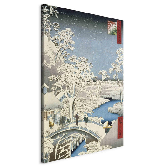 Leinwandbild - Drum bridge and Setting Sun Hill at Meguro from the series ' (Utagawa Hiroshige) Artgeist