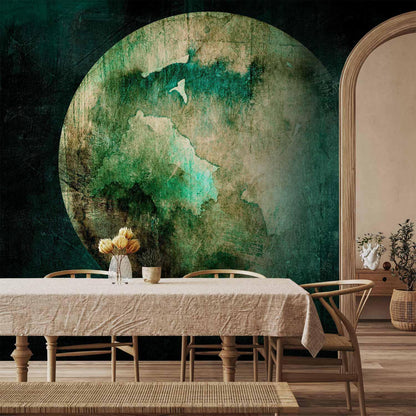 Fototapete Green Pangea – Grüner Planet mit moderner Ästhetik