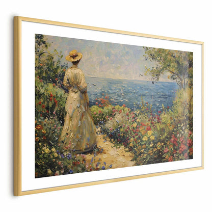 Poster - Nostalgic impression - a pensive woman contemplating