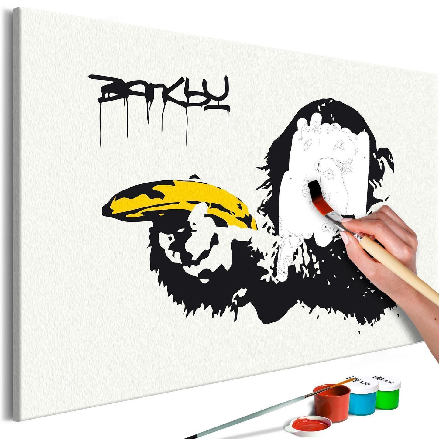  "Malen nach Zahlen Frucht-Waffe - Provokante Street Art mit kreativer Botschaft über friedlichen Protest und künstlerische Rebellion - Sawelt