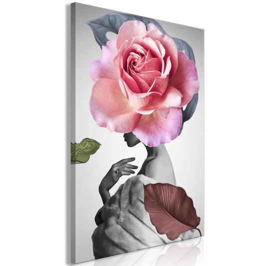 Leinwandbild - Rose and Fur (1 Part) Vertical Artgeist