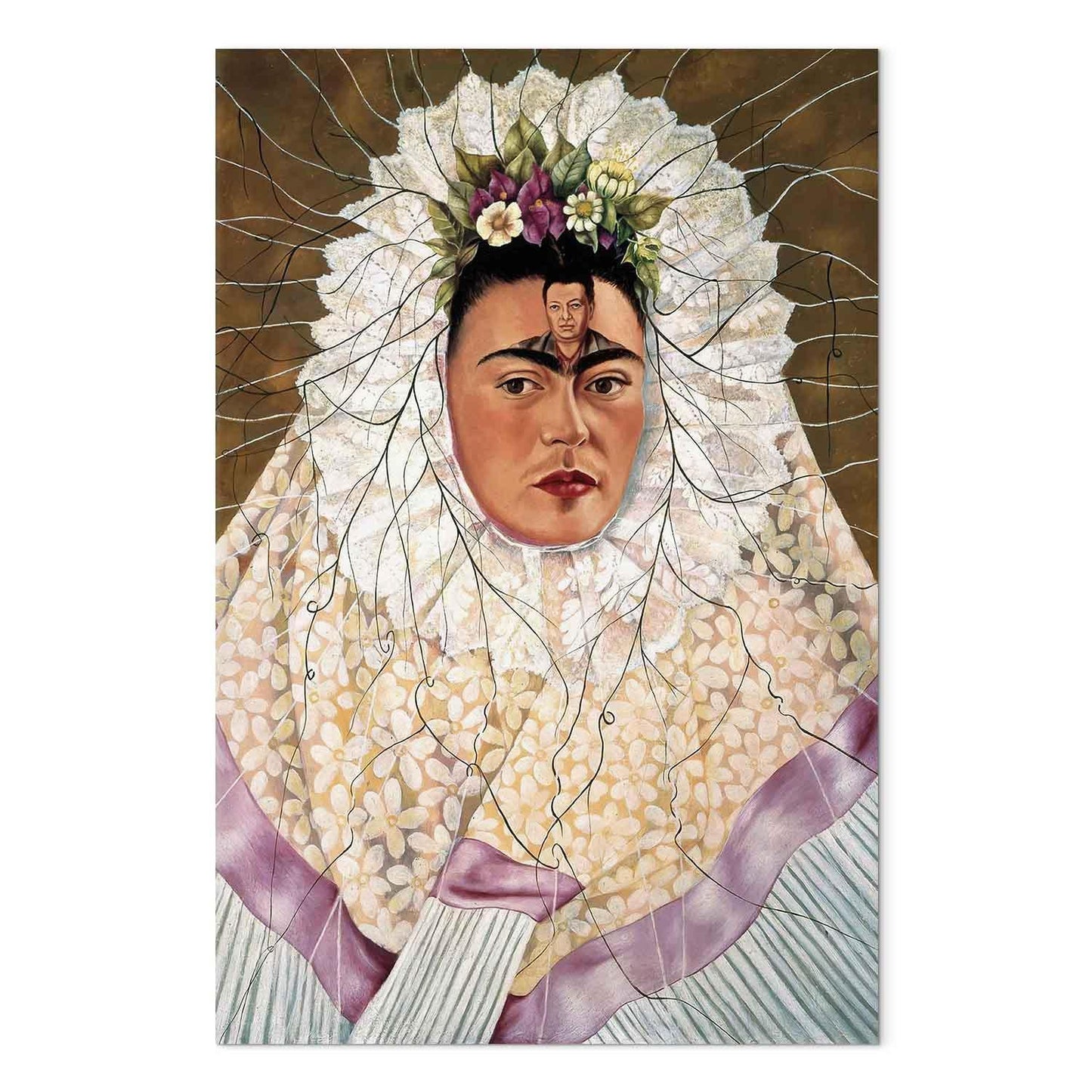 Leinwandbild - Frida Kahlo – Self-Portrait as a Tehuana (Diego on My Mind)