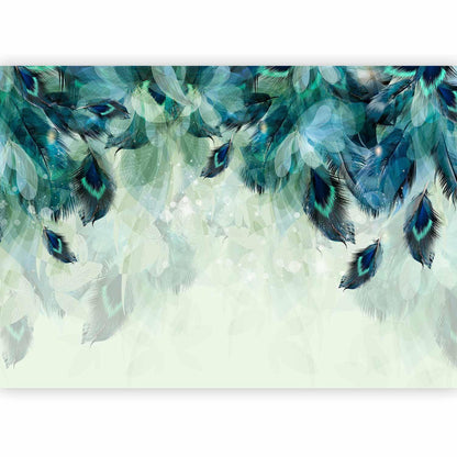 Fototapete - Emerald Feathers Artgeist