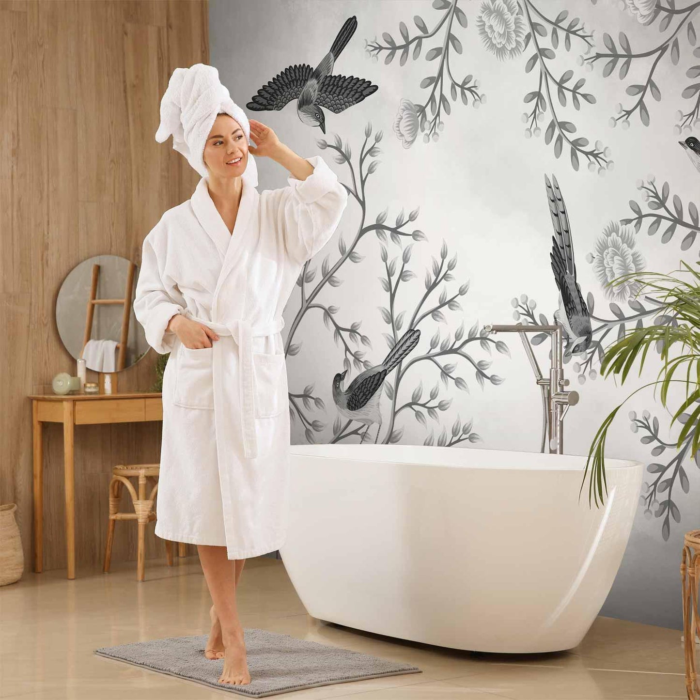 Fototapete - Birds in the Garden - Third Variant