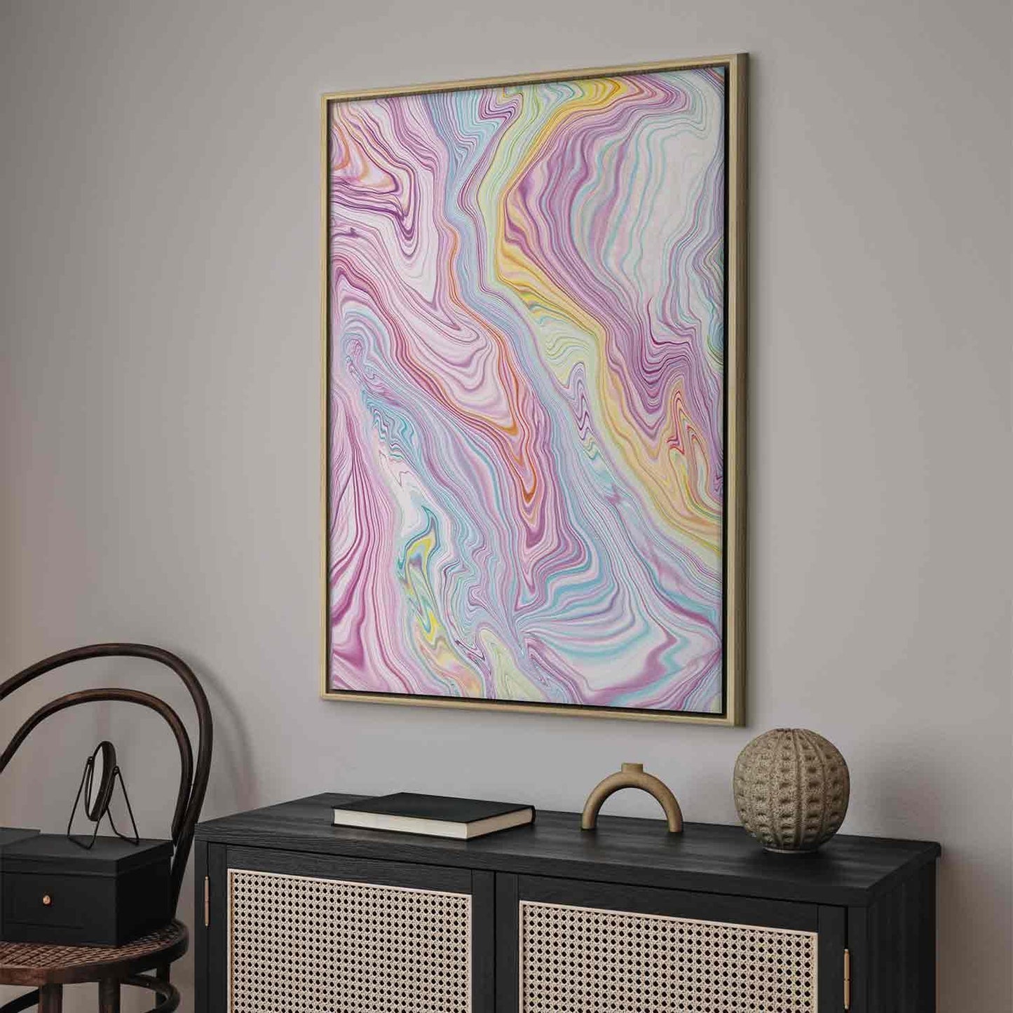 Leinwandbild - Colorful Dream - Abstract Shapes in Pastel Colors Artgeist