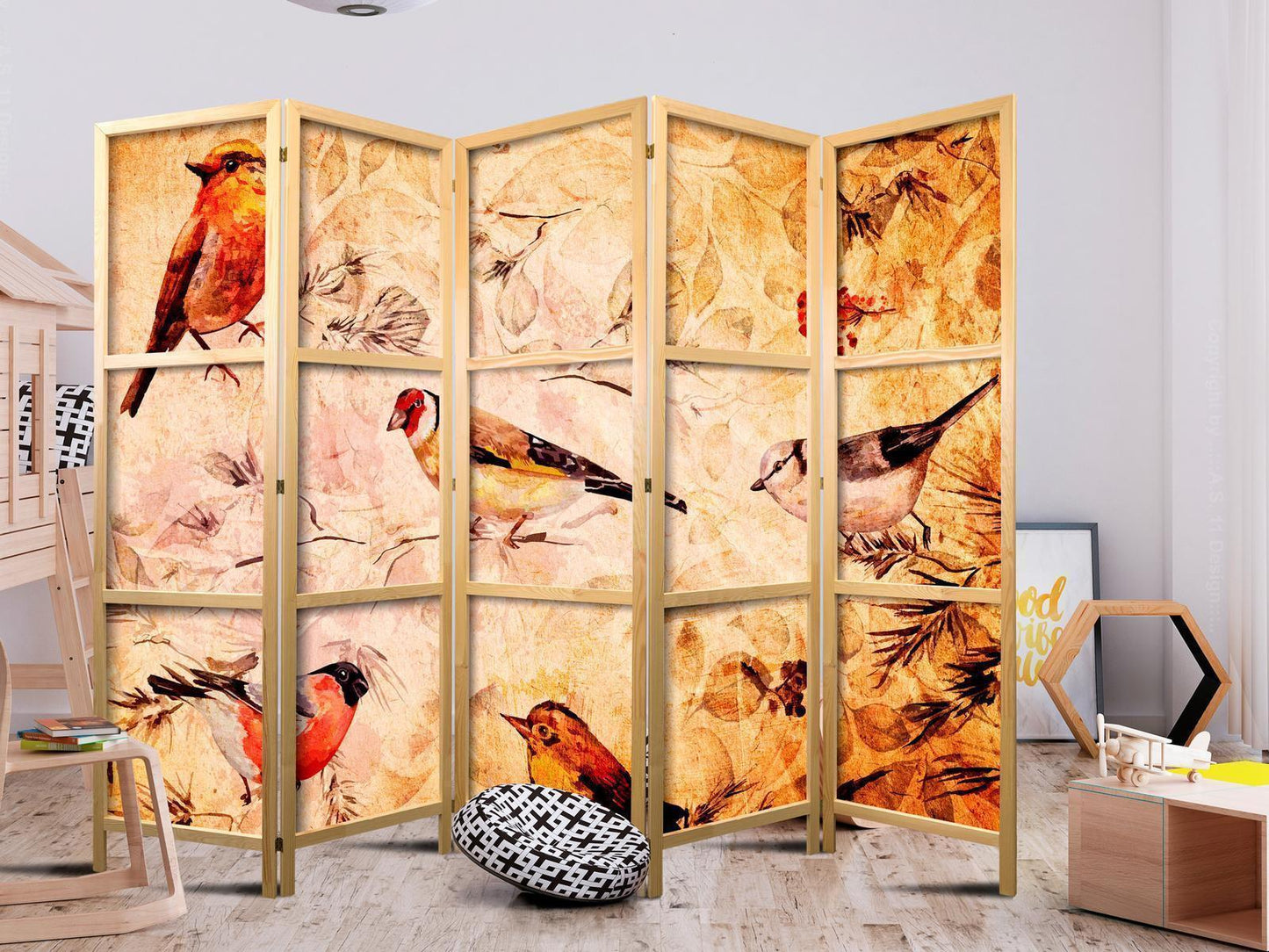 Japanischer Paravent - Bird Radio