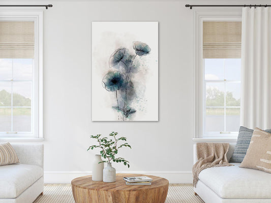 Wandbild Blaue Mohnblumen – Eleganz auf Leinwand
