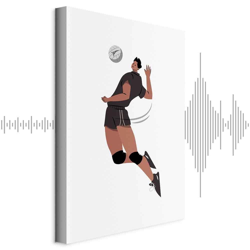 Leinwandbild - Volleyball Player on a White Background - Illustration