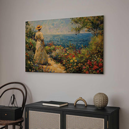 Leinwandbild - Nostalgic impression - a pensive woman contemplating