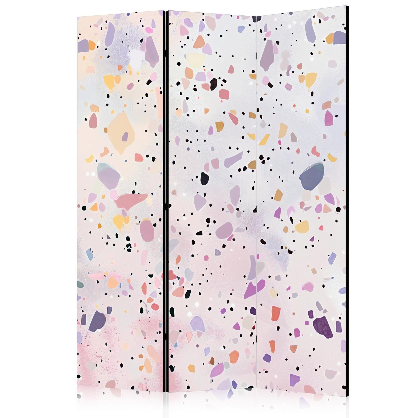 Paravent - Terrazzo in Confetti Style - Violet-Pink - Colorful Pattern Artgeist