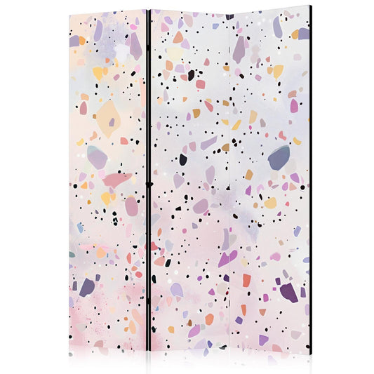 Paravent - Terrazzo in Confetti Style - Violet-Pink - Colorful Pattern Artgeist
