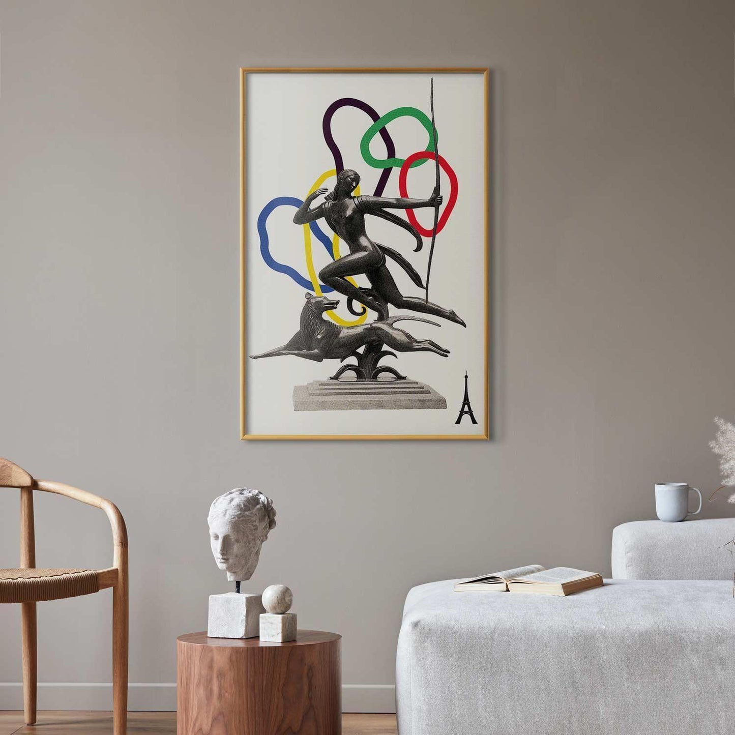 Poster - Collage Graphic - Woman Shooting a Bow