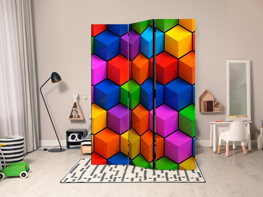 Paravent - Colorful Geometric Boxes Artgeist