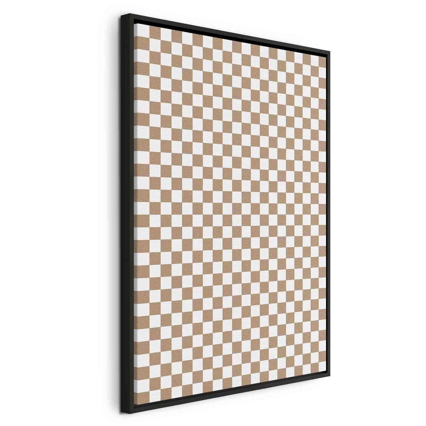 Leinwandbild - Checkerboard Pattern - Brown-White Grid with a Subtle Noise Artgeist