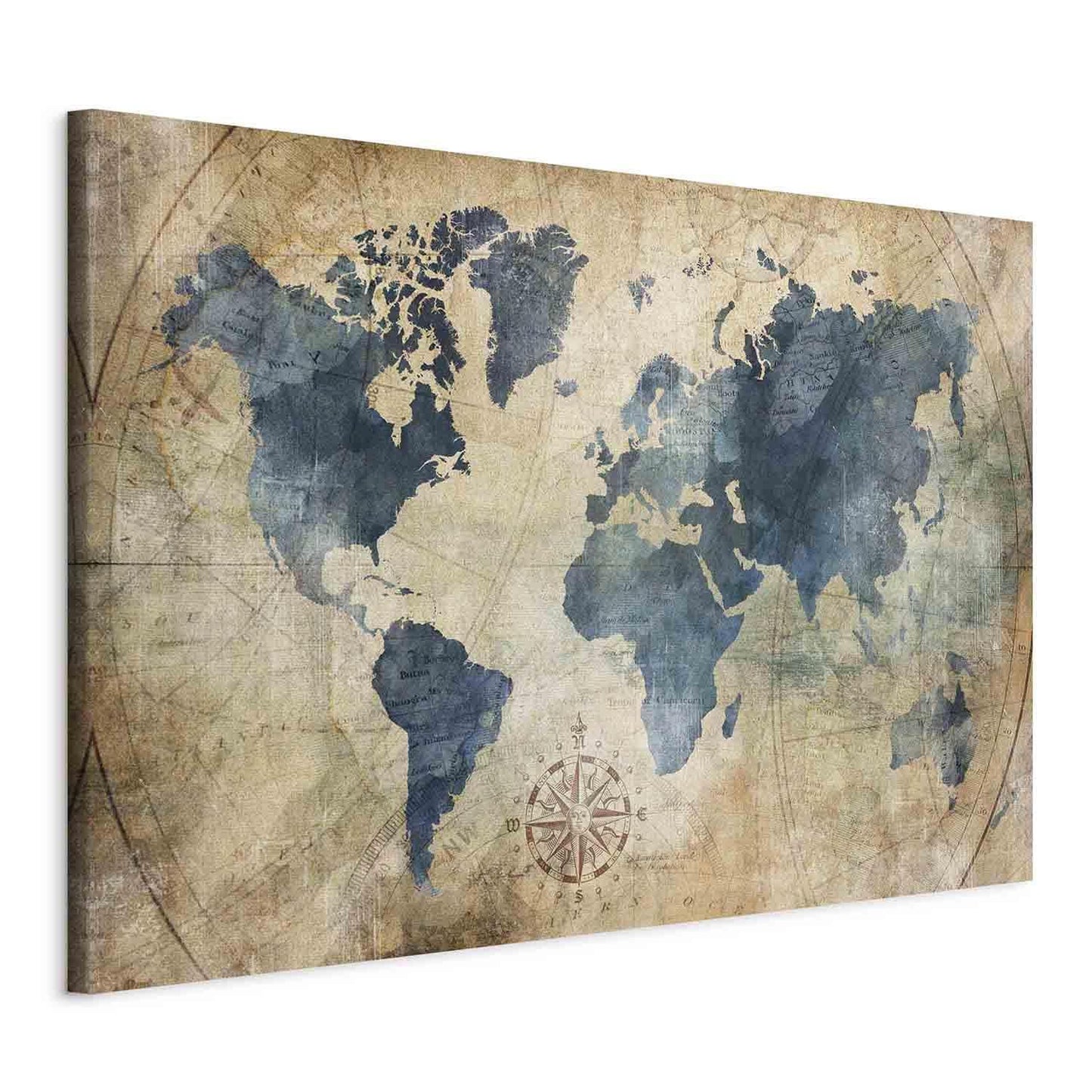 Leinwandbild - Retro Map (1 Part) Wide Artgeist