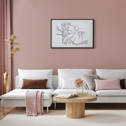 Leinwandbild - Quiet Charm of Nature (1-part) - Sleeping Koala in Black and White