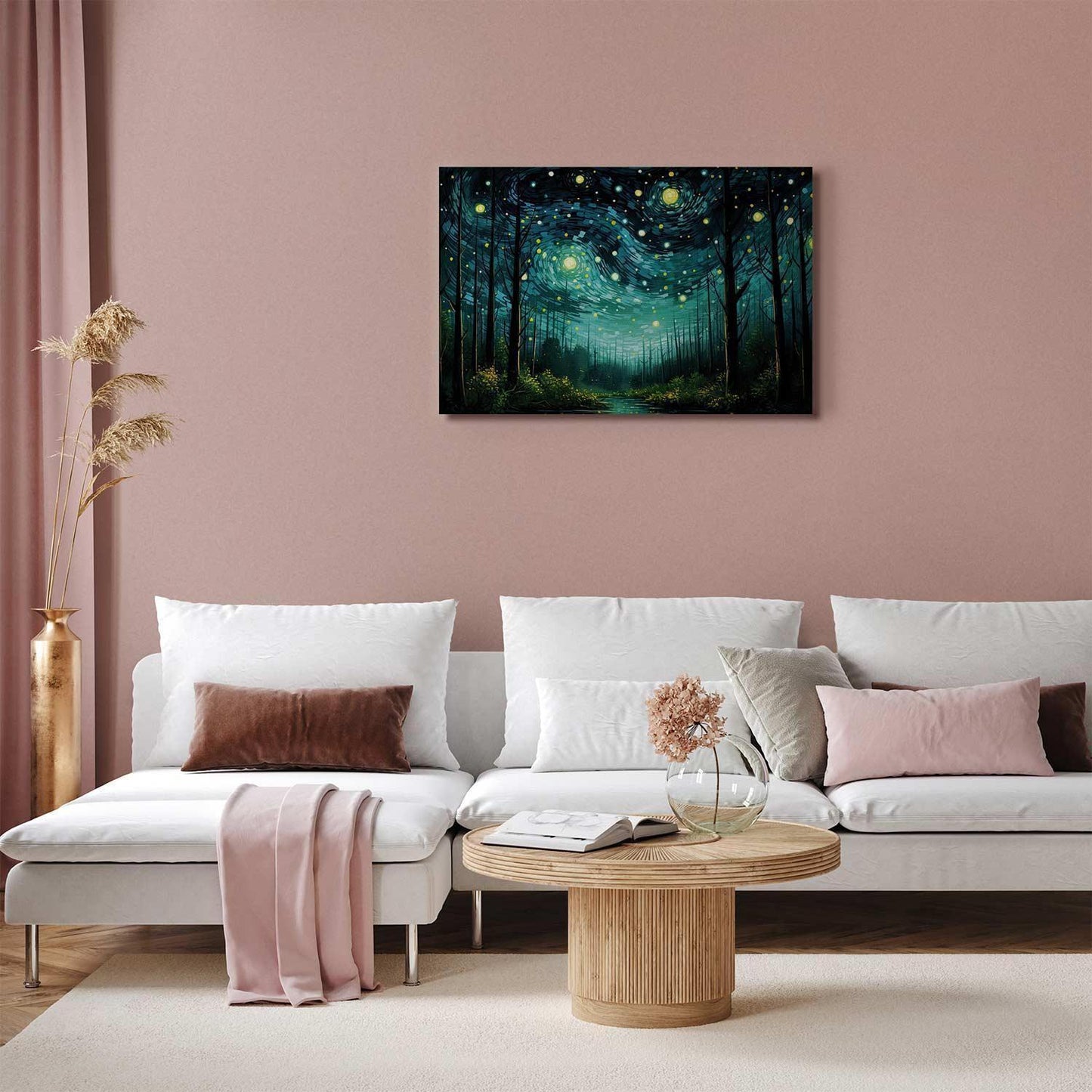 Leinwandbild - Starry night - a contemporary version of Van Gogh's night sky