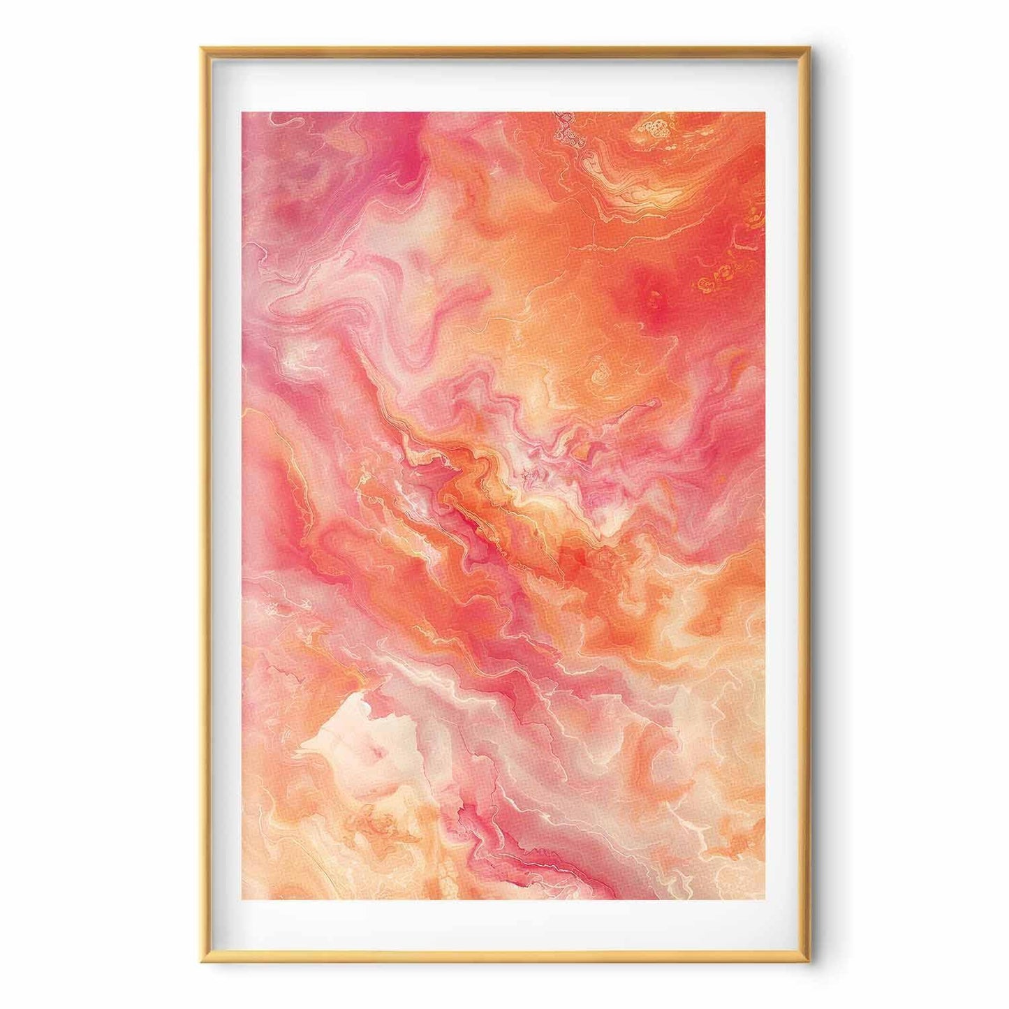 Poster - Fiery Colors - dynamic shapes in fire and pink tones