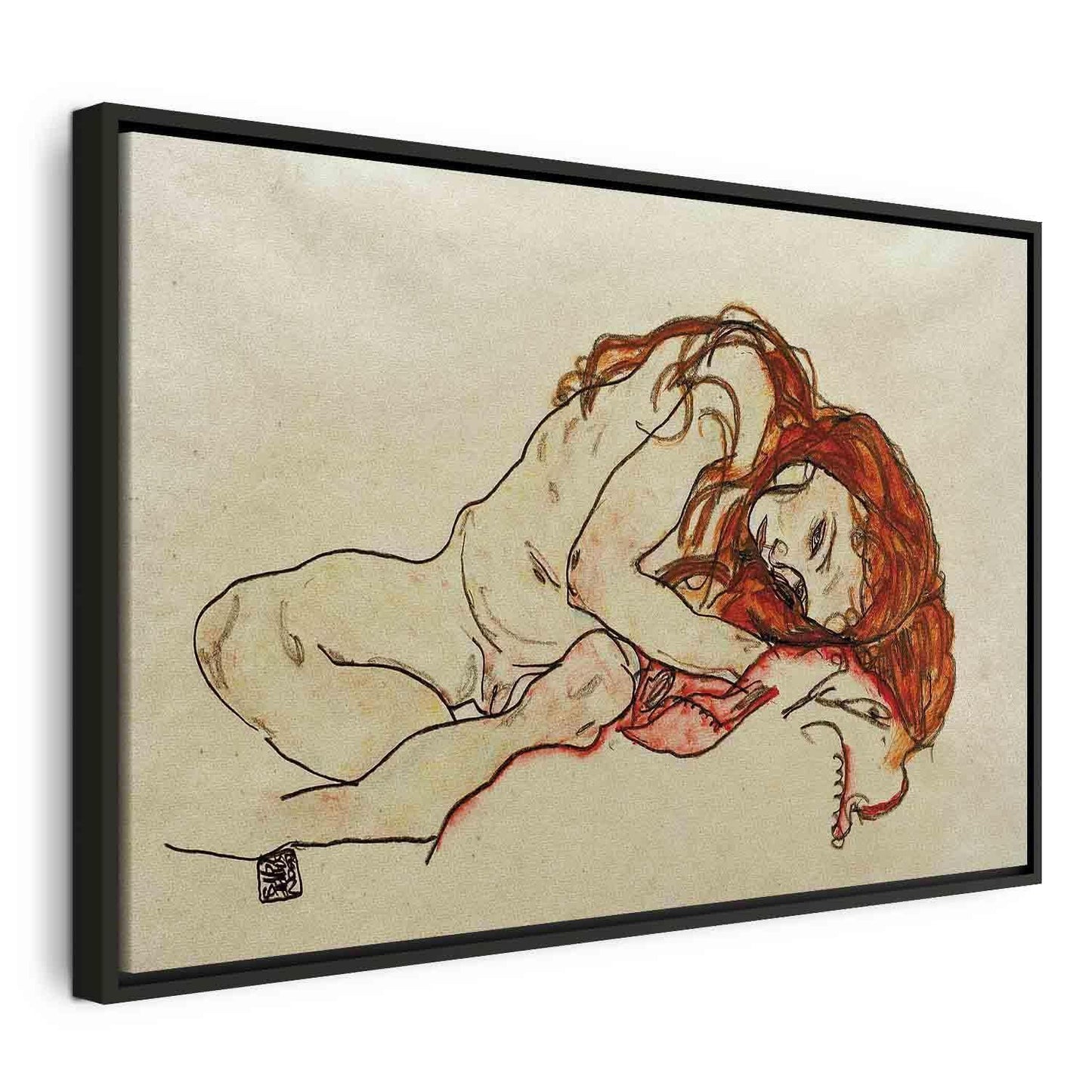 Leinwandbild - Crouched Girl With Bowed Head Artgeist