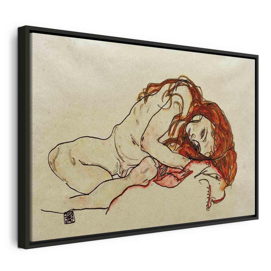 Leinwandbild - Crouched Girl With Bowed Head Artgeist