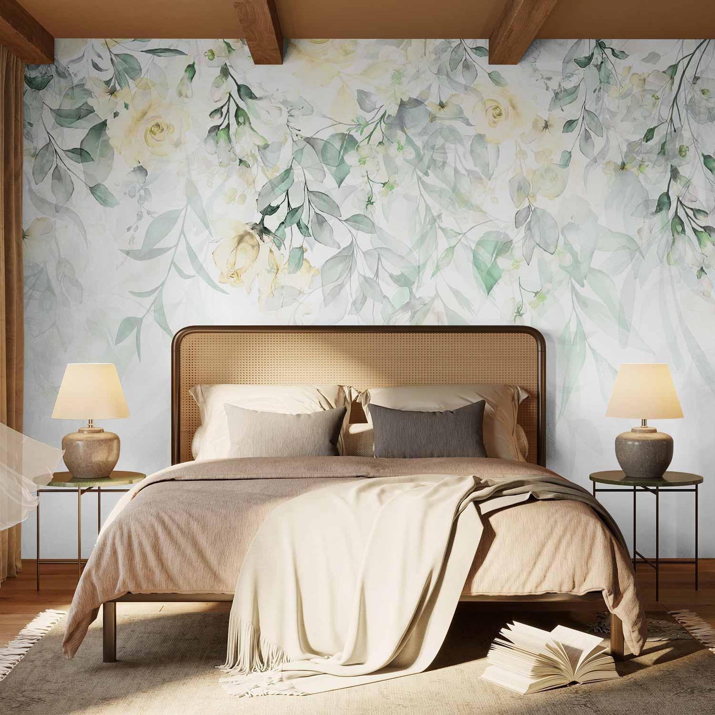 Fototapete - Waterfall of Roses - Second Variant