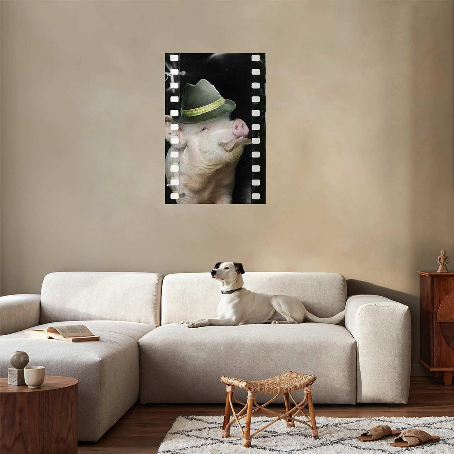 Poster - Pig with a Mustache Artgeist