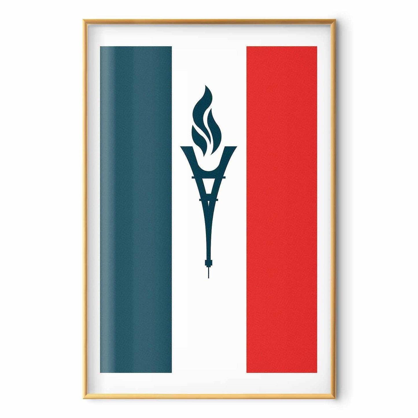 Poster - French Flag with a Torch