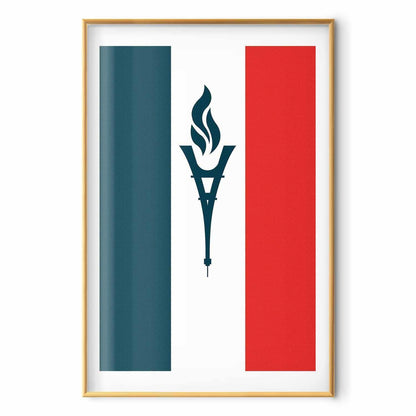 Poster - French Flag with a Torch