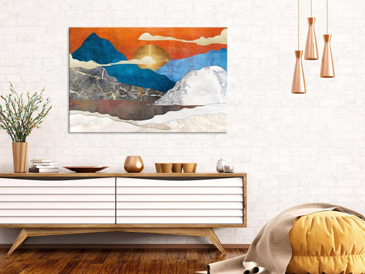 Leinwandbild Bergidylle – Panorama einer ruhigen Gebirgslandschaft
