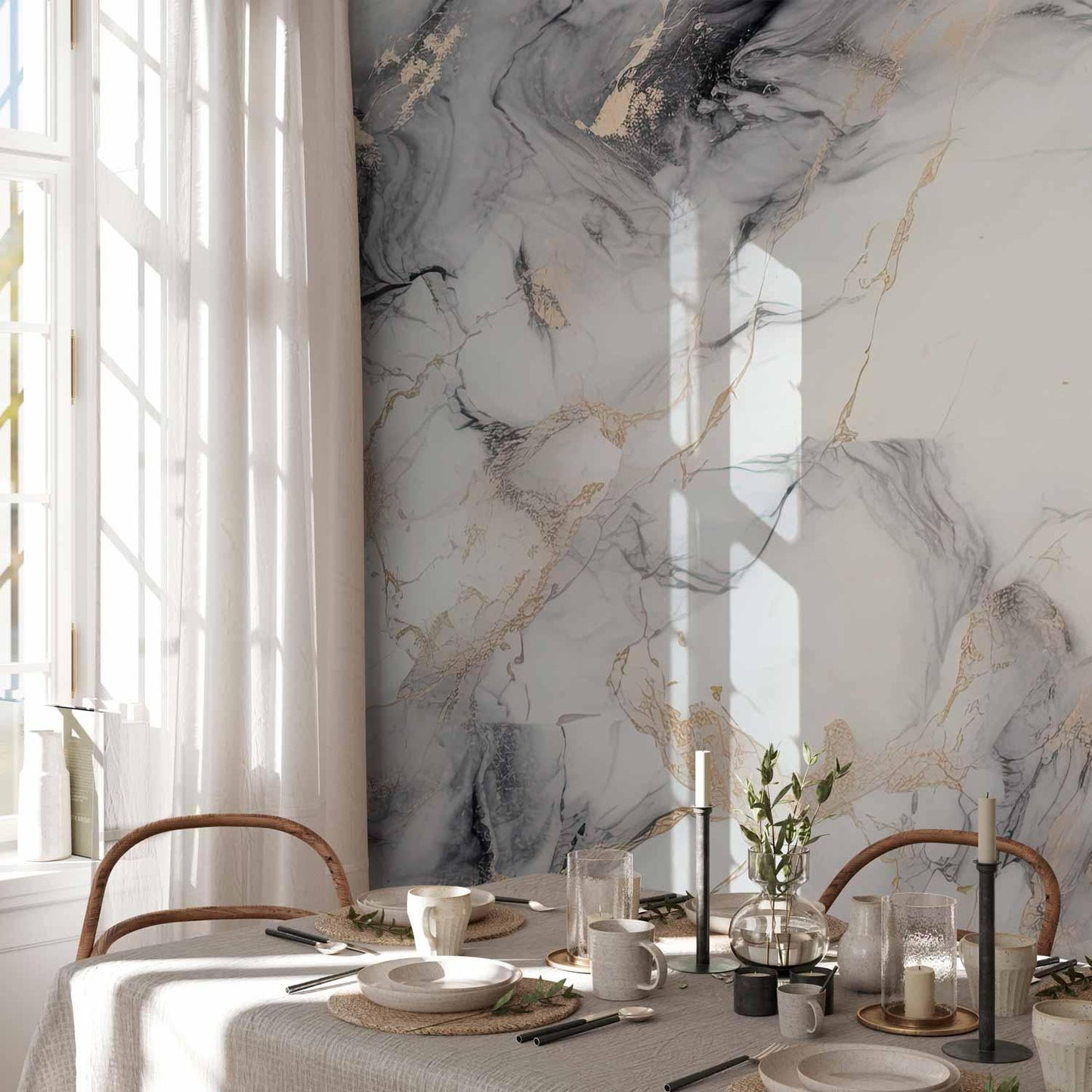 Fototapete - Elegant Marble - Stone Structures in Neutral Colours