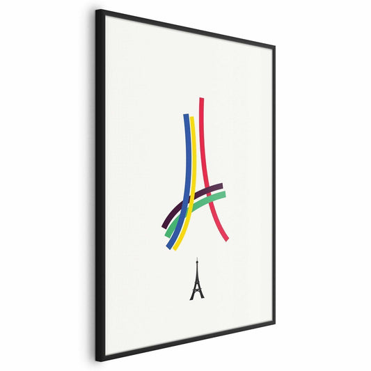 Poster - Eiffel Tower - Colored Graphic - Abstraction Artgeist