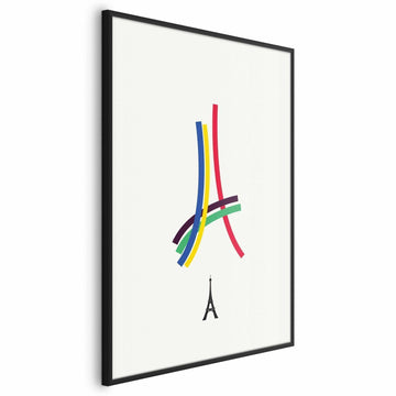 Poster - Eiffel Tower - Colored Graphic - Abstraction Artgeist