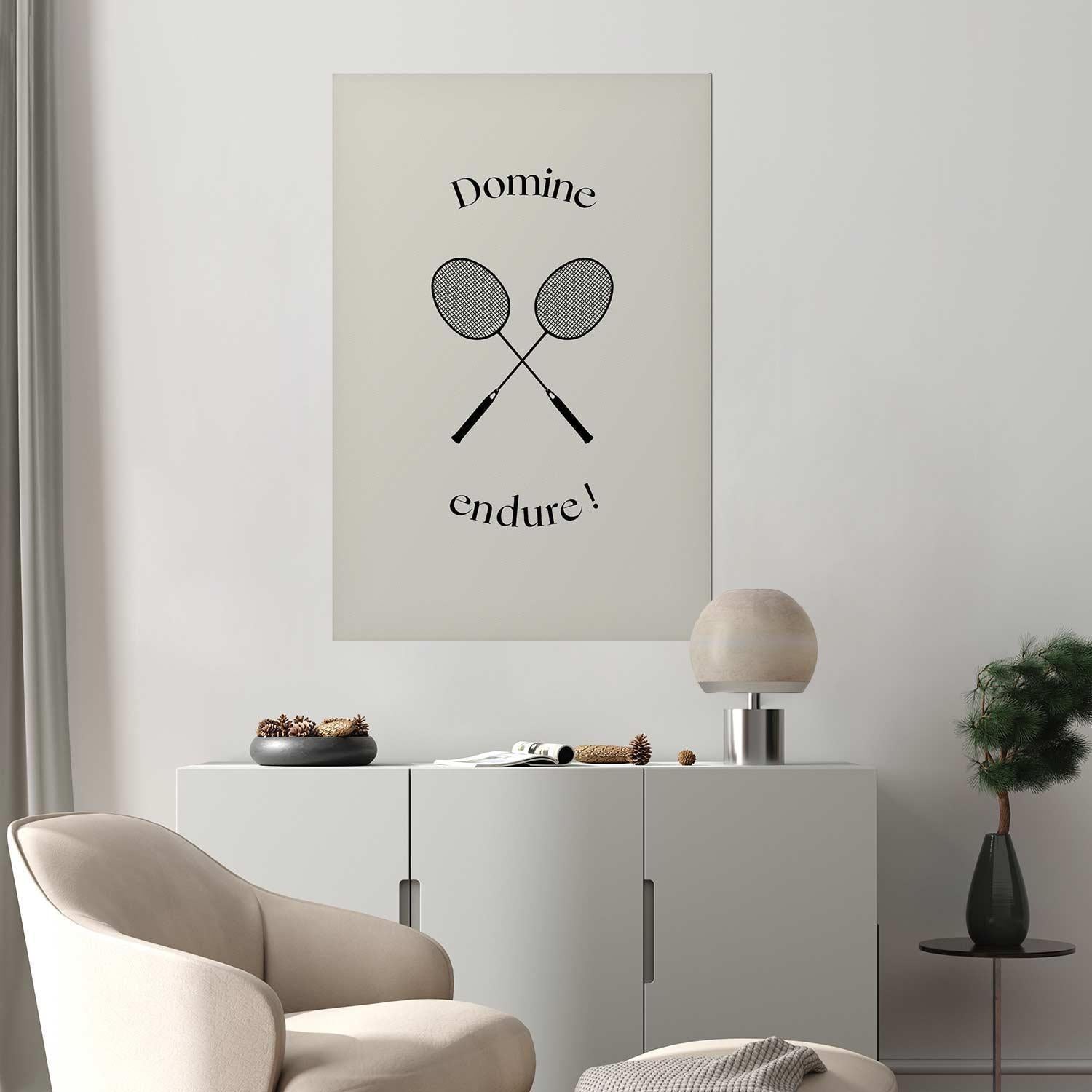 Poster - Summer Games - Badminton Rackets on a White Background Artgeist