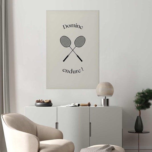 Poster - Summer Games - Badminton Rackets on a White Background Artgeist