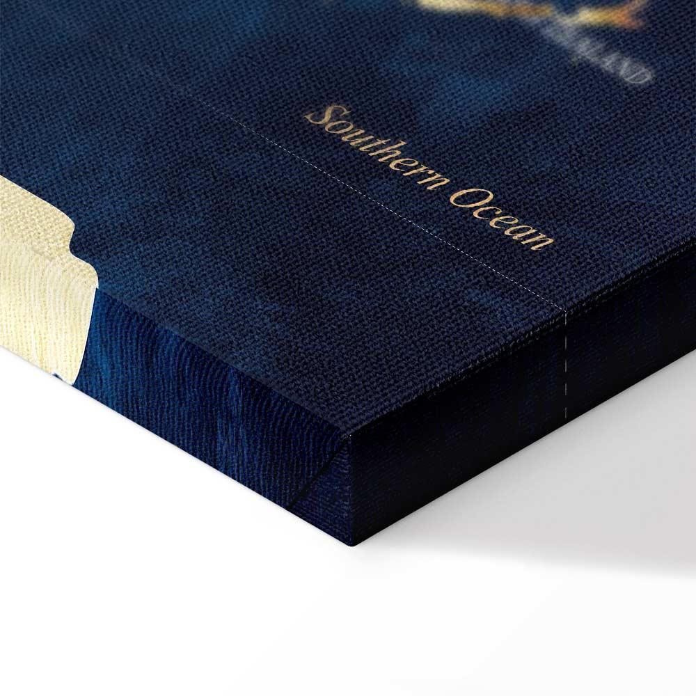 Leinwandbild - World Map: The Dark Blue Depths