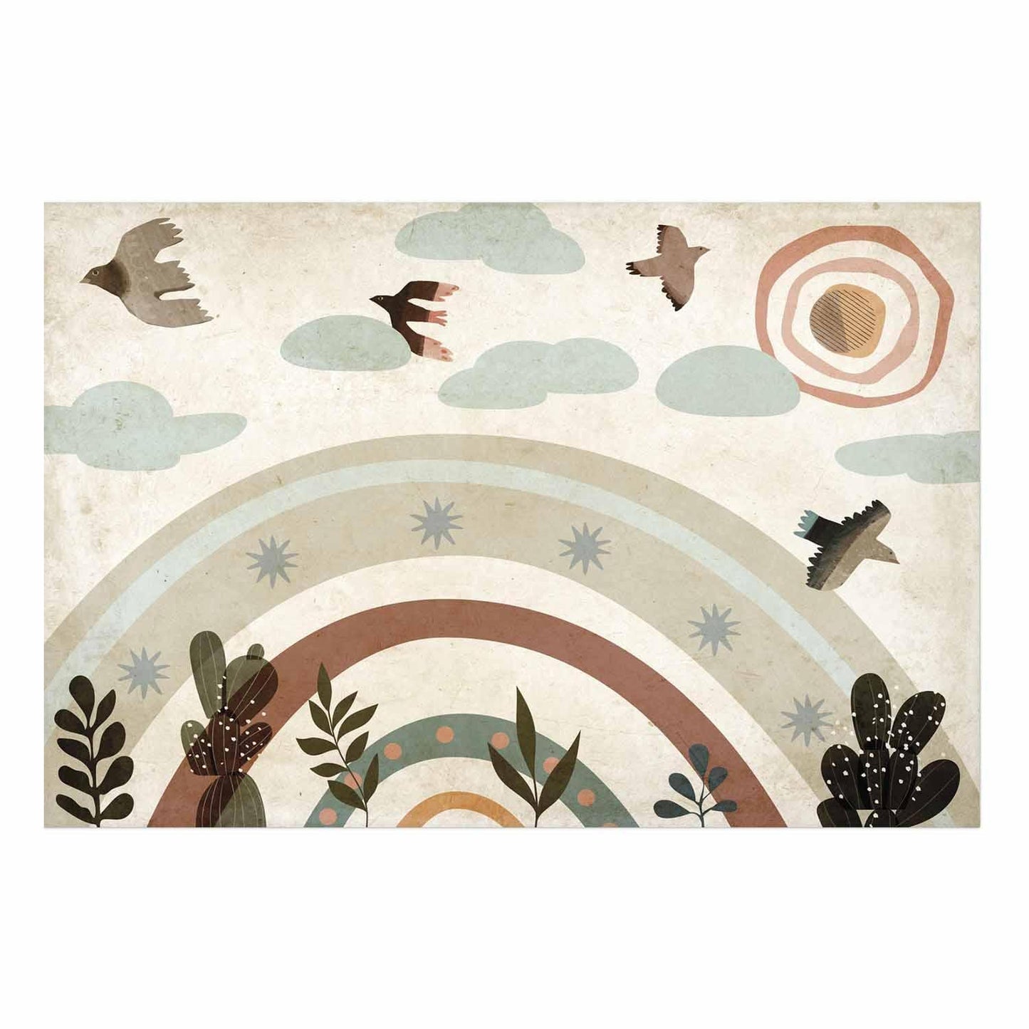 Poster - Rainbow and Birds