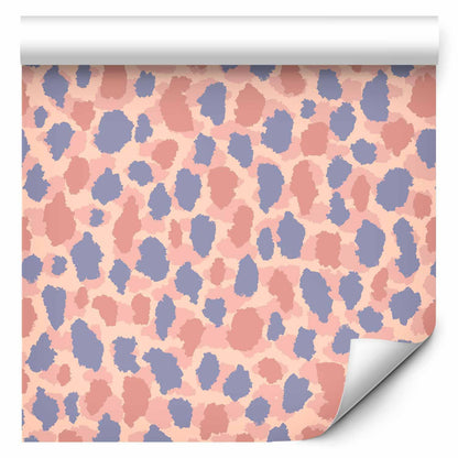 Tapete - Giraffe Pattern - colorful animal pattern in blue-pink spots