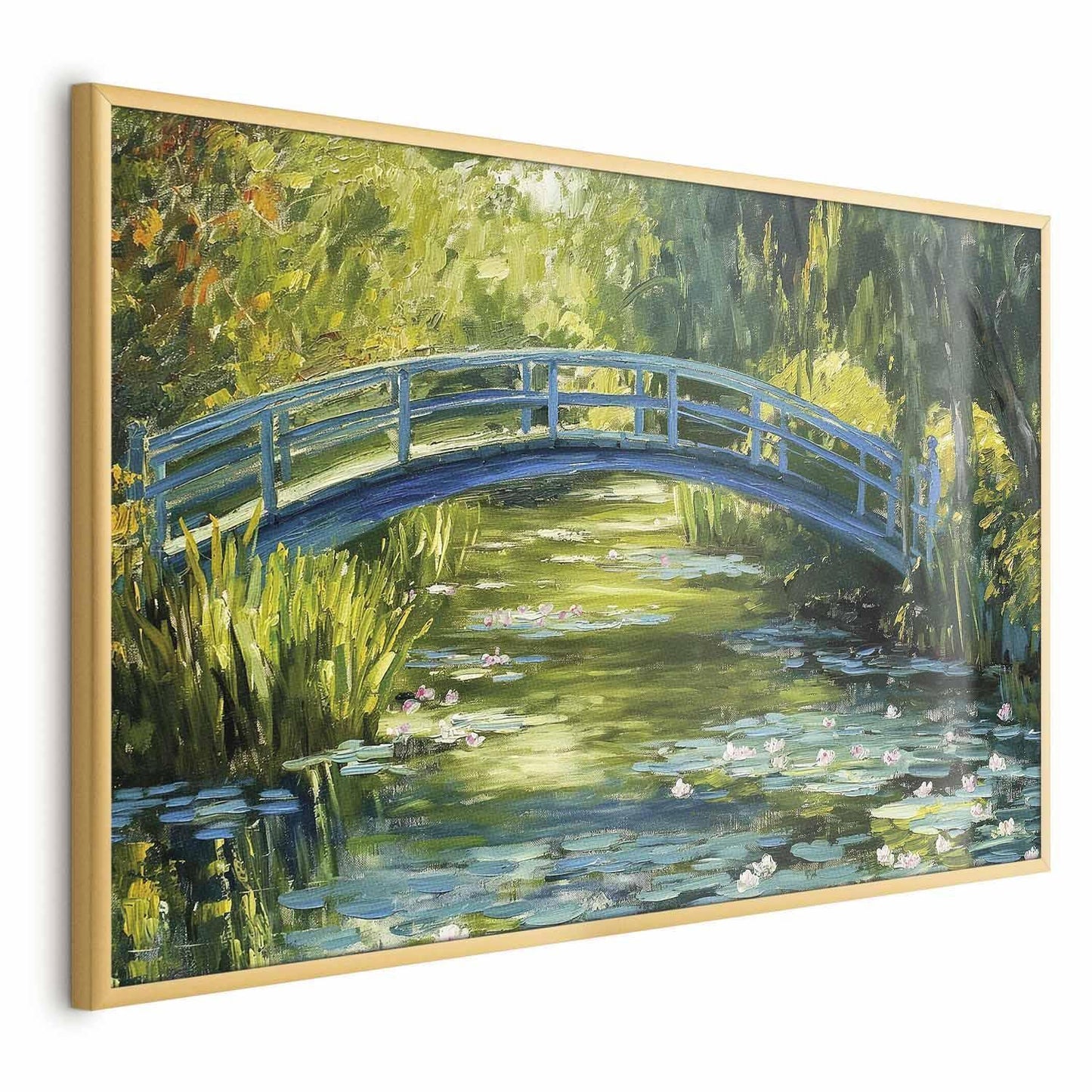 Poster - Impressionist bridge - painting of a bridge against a picturesque background