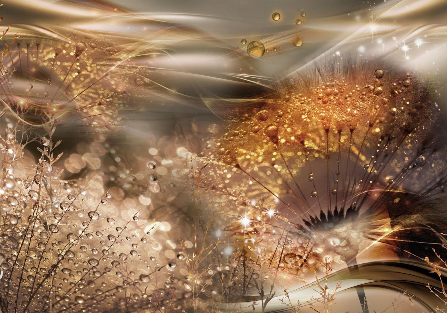 Fototapete - Dandelions' World (Gold) Artgeist
