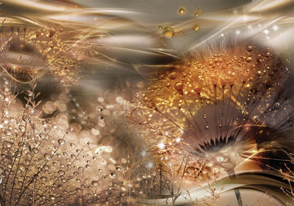 Fototapete - Dandelions' World (Gold) Artgeist