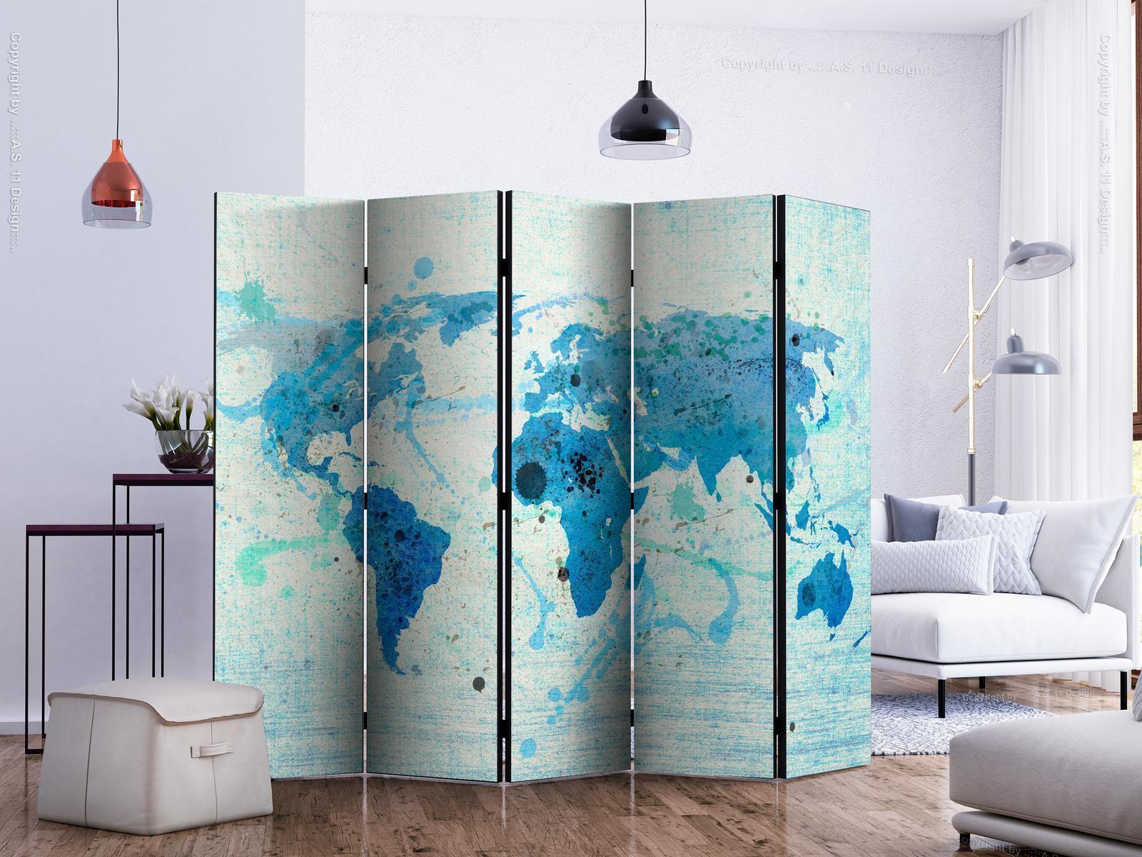Paravent - Cruising and sailing - The World map II Artgeist