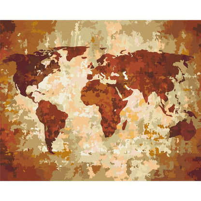 Malen nach Zahlen - World Map (Earth Colours)