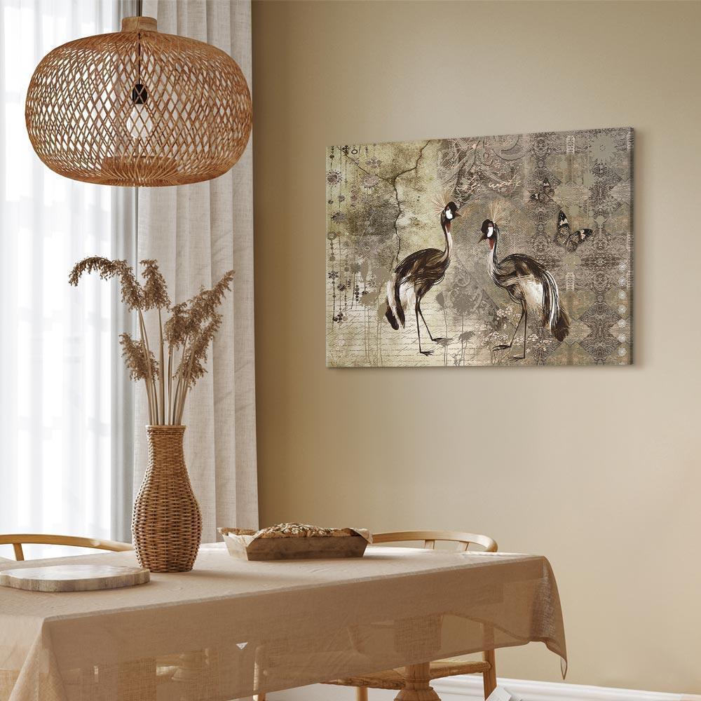 Leinwandbild - Retro Cranes (1 Part) Wide