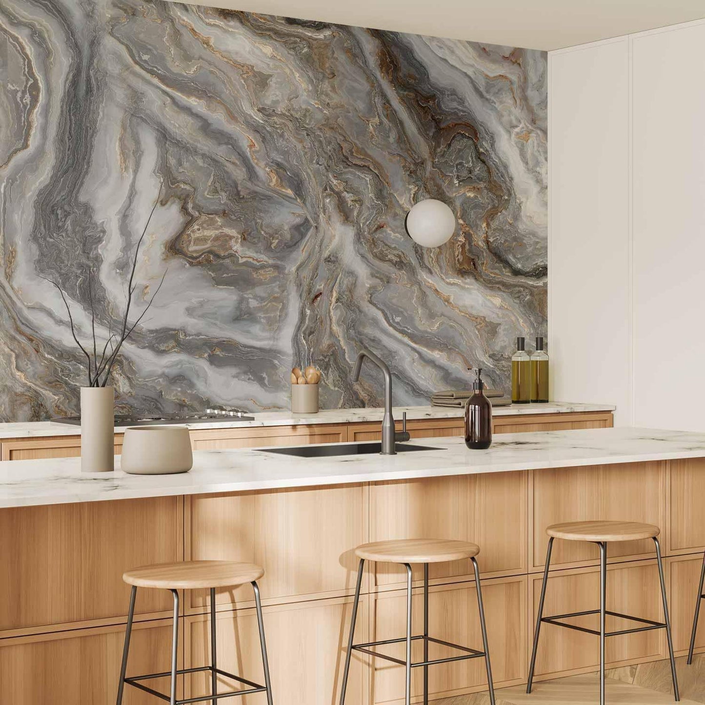 Fototapete - Stone Abstractions - Marble Textures in Neautral Tones