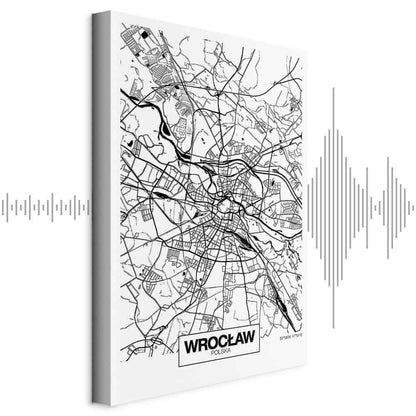 Leinwandbild - City Plan: Wroclaw (1 Part) Vertical