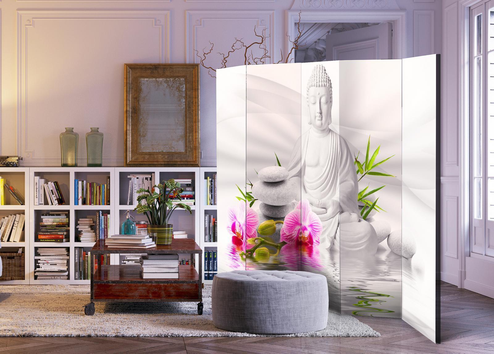 Paravent - Buddha and Orchids II Artgeist