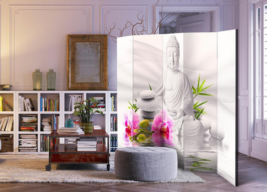 Paravent - Buddha and Orchids II Artgeist
